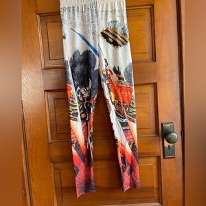 Samurai art print leggings